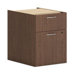 HON Mod Support Pedestal, Left or Right, 2-Drawers: Box/File, Legal/Letter, Sepia Walnut, 15" x 20" x 20" Product Image 