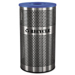 Ex-Cell Stainless Steel Recycle Receptacle, 33 gal, Stainless Steel (EXCVCR33PERFS) Product Image 