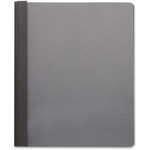 Business Source Letter Report Cover - 8 1/2" x 11" - 100 Sheets Capacity - 3 x Prong Fastener(s) - Black - Textured, Non-stick Product Image 