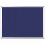 MasterVision Ayda Fabric 36"W Bulletin Board - Blue Fabric Surface - Robust, Tackable, Sleek Style - 0.5" Height x 36" Width Product Image 