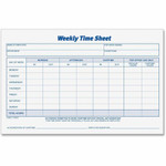 TOPS Weekly Timesheet Form - 100 Sheet(s) - 8.50" x 5.50" Sheet Size - White - White Sheet(s) - Blue Print Color Product Image 