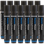MasterVision Inkstring XL Dry-Erase Markers - 3 mm Bullet Marker Point - Erasable - Black Ink - Gel-based - (BVCPE4301) Product Image 