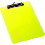 Business Source Flat Clip Clipboard - 9" x 12" Sheet Size - Plastic - Neon Green - (BSN01867BD) Product Image 