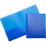 Business Source Letter Portfolio - 8 1/2" x 11" - 30 Sheets Capacity - 2 Pocket(s) - Blue Product Image 