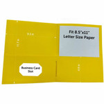 Business Source Letter Portfolio - 8 1/2" x 11" - 125 Sheets Capacity - Inside Front & Back Pocket(s) - Yellow - Card Holder Product Image 
