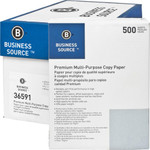 Business Source Premium Multipurpose Copy Paper - White - 92 Brightness - Letter - 8 1/2" x 11" - 20 lb Basis Weight Product Image 