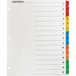 Business Source Table of Content Quick Index Dividers - Printed Tab(s) - Digit - 1-15 - 15 Tab(s)/Set - 8.5" Divider Width x 11" Divider Length - (BSN21904) Product Image 