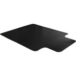 Floortex Cleartex AdvantagematBlack Vinyl Lipped Chair Mat for Hard Floor - 45" x 53" - Hard Floor - 53" Length x 45" Width x 0.080" Depth x 0.080" Thickness - Lip Size 25" Length x 12" Width - Lipped Product Image 
