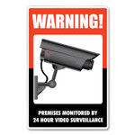 Uv-Coated Preprinted Molded-Plastic Sign, 24-Hour Video Surveillance, 8 X 12, Black/red/white (COS098381) View Product Image