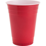 Genuine Joe 16 oz Party Cups - 16 fl oz - Red - Plastic - Party, Cold Drink Product Image 
