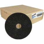 Genuine Joe Black Floor Stripping Pad - 16" Diameter x 1" Thickness - Floor, Stripping - 175 rpm to 350 rpm Speed Supported - Heavy Duty, Dirt Remover, Flexible, Long Lasting, Abrasive, Rotate - Resin, Fiber Product Image 