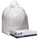 Genuine Joe Low Density White Can Liners - 45 gal Capacity - 46" Length x 40" Width x 0.90 mil (23 Micron) Thickness - Low Density - White - Industrial Trash Product Image 