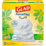 Glad ForceFlex Tall Kitchen Drawstring Trash Bags 13 gal 110 / Box Product Image 