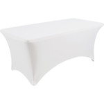 Iceberg Stretch Fabric Table Cover - 72" Length x 30" Width - Polyester, Spandex - White Product Image 