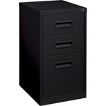 Lorell 19" Box/Box/File Mobile File Cabinet with Recessed Pull - 15" Width x 19" Depth x 28" Height - 3 x Drawer(s) for Box, File - Letter - Ball-bearing Suspension - Black Product Image 