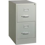 Lorell Fortress Series 22" Commercial-Grade Vertical File Cabinet - 15" Width x 22" Depth x 28.4" Height - 2 x Drawer(s) for File - Letter - Lockable, Ball-bearing Suspension - Light Gray Product Image 
