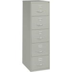 Lorell Fortress Series 26-1/2" Commercial-Grade Vertical File Cabinet - 18" Width x 26.5" Depth x 61" Height - 5 x Drawer(s) for File - Legal - Vertical - Security Lock, Heavy Duty, Ball-bearing Suspension Product Image 