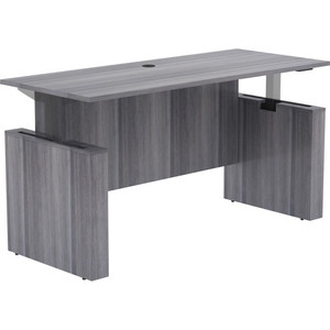 Lorell Essentials Series Sit-to-Stand Desk Shell - x 0.1" Thickness Top, 49" Height x 72" Width x 29" Depth - Finish: Weathered Charcoal - Laminate Table Top Product Image 