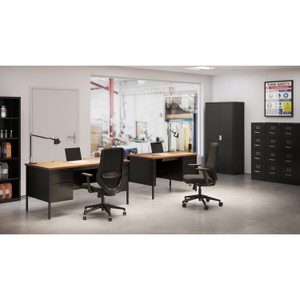 Lorell Fortress Series 48" Right Single-Pedestal Desk (LLR66902) View Product Image