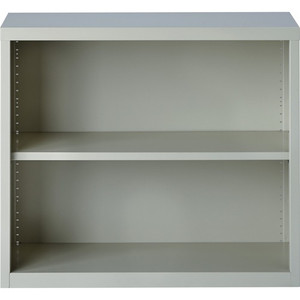 Lorell Fortress Series Bookcase - 34.5" Width x 13" Depth x 30" Height - 2 x Shelf(ves) - Light Gray - Powder Coated - Steel Product Image 