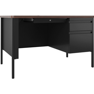 Lorell Fortress Series 48" Right-Pedestal Teachers Desk - 29.5" Height x 48" Width x 30" DepthBox, File Drawer(s) - Single Pedestal on Right Side - T-mold Edge Product Image 