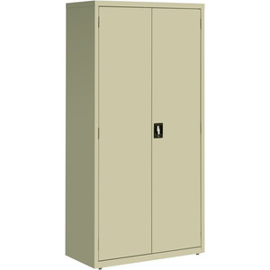 Lorell Fortress Series Storage Cabinet - 36" Width x 18" Depth x 72" Height - 5 x Shelf(ves) - Recessed Locking Handle, Hinged Door, Durable - Putty - Powder Coated Product Image 