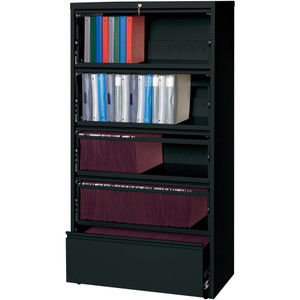 Lorell Receding Lateral File with Roll Out Shelves - 5-Drawer (LLR43513) View Product Image