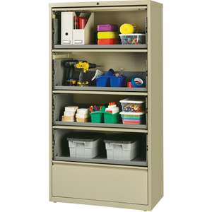 Lorell Receding Lateral File with Roll Out Shelves - 5-Drawer (LLR43512) View Product Image