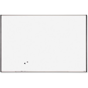 Lorell Signature Series Magnetic Dry-erase Markerboard - 72" (6 ft) Width x 48" (4 ft) Height - Coated Steel Surface - Silver, Ebony Frame - Magnetic Product Image 