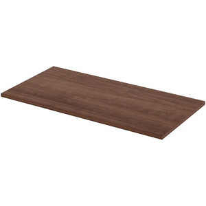 Lorell Relevance Series Tabletop - Walnut Rectangle, Laminated Top - 48" Table Top Length x 24" Table Top Width x 1" Table Top Thickness - Assembly Required Product Image 