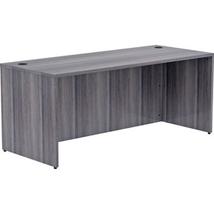 Lorell Essentials Series Rectangular Desk Shell - 29.5" Height x 72" Width x 30" Depth, x 1" Thickness Top - Laminate, Weathered Charcoal Table Top - Grommet Product Image 