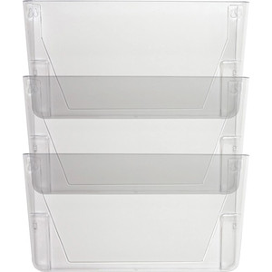 Lorell Wall File Pockets - 14.75" Height x 13.13" Width x 4.25" Depth - Clear Product Image 