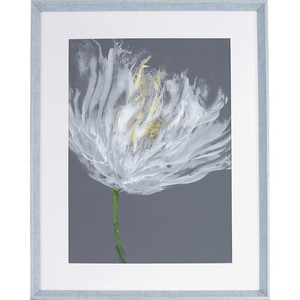 Lorell White Flower Design Framed Abstract Art (LLR04478) View Product Image