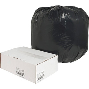 Nature Saver Black Low-density Recycled Can Liners - Large Size - 45 gal Capacity - 46" Length x 40" Width x 1.65 mil (42 Micron) Thickness - Low Density - Black Product Image 