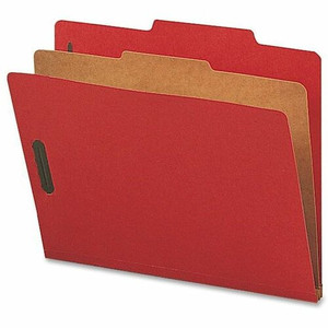 Nature Saver Letter Recycled Classification Folder - 8 1/2" x 11" - 2" for Folder - 1 Divider(s) - 25 pt. - Bright Red Product Image 