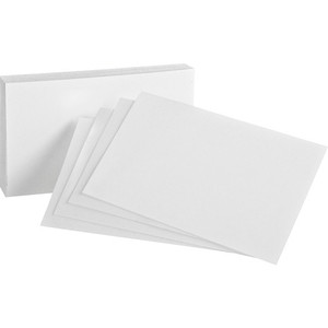 Oxford Plain Index Cards - 4" x 6" - 85 lb Basis Weight - Sustainable Forestry Initiative (SFI) - White - 100/Pack Product Image 
