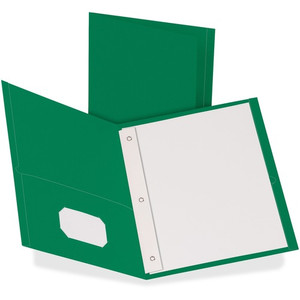 Oxford Letter Recycled Pocket Folder - 8 1/2" x 11" - 3 Fastener(s) - 1/2" for Folder - 2 Inside Front & Back Pocket(s) - Leatherette - (OXF57756) Product Image 