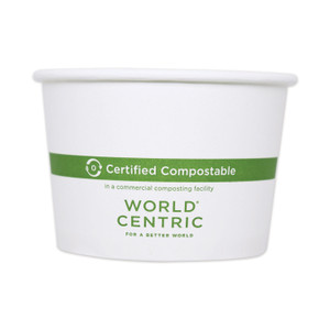 World Centric Paper Bowls, 32 oz, 4.4" Diameter x 5.8" h, White, 500/Carton View Product Image