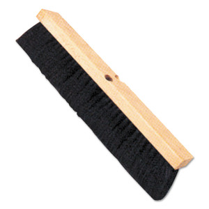 AbilityOne 7920002433407, SKILCRAFT Floor Sweeping Brush, Black Tampico/Polyester Bristles, 18" Brush, Wood Handle View Product Image