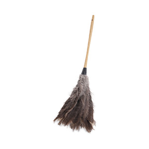 Boardwalk Professional Ostrich Feather Duster, 16" Wood Handle, 12" Gray Bristle View Product Image