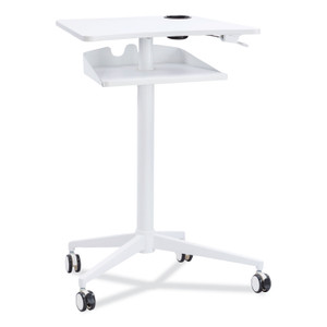 Safco VUM Mobile Workstation, 30.75" x 22.28" x 36.12" to 48.25", White, Ships in 1-3 Business Days (SAF1944WH) View Product Image