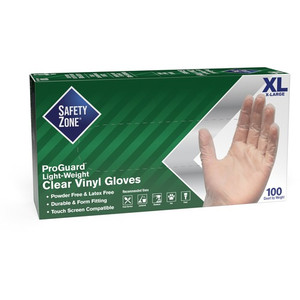 Safety Zone Powder Free Clear Vinyl Gloves (SZNGVP9XLHHCT) View Product Image