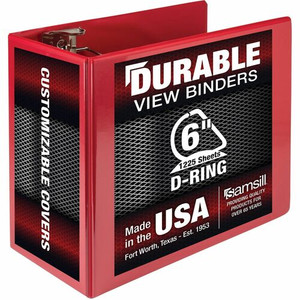 Samsill Nonstick 6" Locking D-Ring View Binder - 6" Binder Capacity - 1225 Sheet Capacity - 3 Ring(s) - Fastener(s): D-Ring - Pocket(s): 2, Internal - (SAM16423) Product Image 
