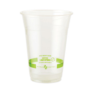 World Centric PLA Clear Cold Cups, 20 oz, Clear, 1,000/Carton (WORCPCS20) View Product Image