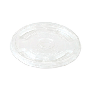 World Centric PLA Clear Cold Cup Lids, Flat Lid, Fits 9 oz to 24 oz Cups, 1,000/Carton (WORCPLCS12) View Product Image