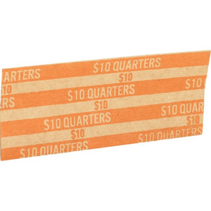 Sparco Flat Coin Wrappers - 1000 Wrap(s) - Total $10 in 40 Coins of 25 Denomination - 60 lb Basis Weight - Kraft - Orange Product Image 