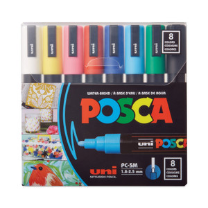 POSCA Permanent Specialty Marker, Medium Bullet Tip, Assorted Colors, 8/Pack (UBCPC5M8C) View Product Image