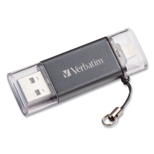 Verbatim Store 'n' Go Dual USB 3.0 Flash Drive for Apple Lightning Devices, 64 GB, Graphite View Product Image