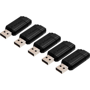 Verbatim PinStripe USB Flash Drives - 8 GB - USB 2.0 - Black Product Image 