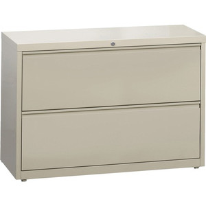 Lorell Fortress Series Lateral File - 42" Width x 18.6" Depth x 28.1" Height - 2 x Drawer(s) for File - Legal, Letter, A4 - Lateral - Rust Proof, Leveling Glide, Ball-bearing Suspension, Interlocking, Label Holder - (LLR60438) Product Image 